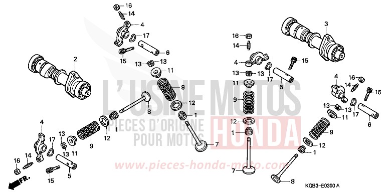 CAMSHAFT/VALVE for Shadow VT125C MUTE BLACK METALLIC (NH359) from 2000